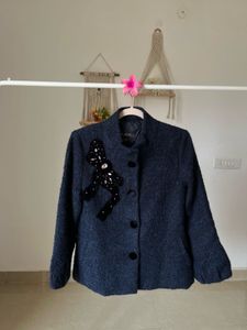 NAVY BLUE Embellished Coat 🎀
