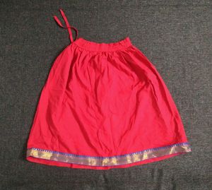 Red Zari Border Skirt