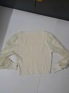 Sheer Sleeve Knit Top