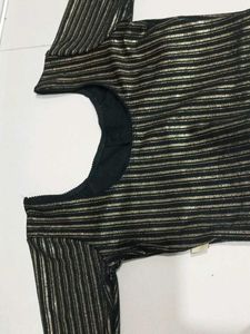Gold Line Black Blouse