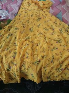 Yellow Color Goun Haldi Ceremony