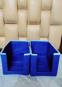 2 Pc Navy Blue Wardrobe Organizers