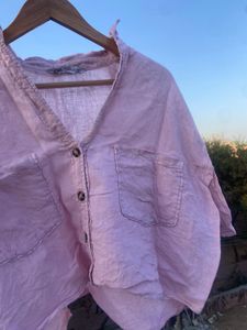 Zara Linen Crop Shirt
