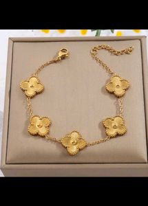 Golden Clover Charm Bracelet