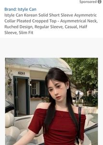 Korean Drop Shoulders Crop Top