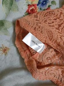 Peach Lace Ruffle Top