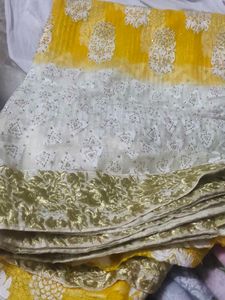 Yellow Embroidered Saree