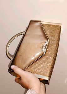 Gold &amp; Brown Clutch