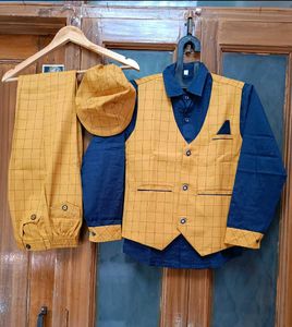 🇳🇿💫🔥Boys&#39; Yellow Checkered Outfit