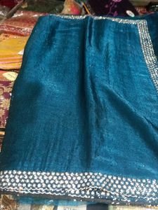 Teal Embellished Saree
