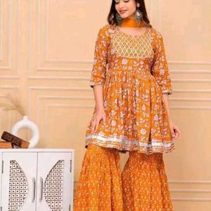 women kurti with sharara set