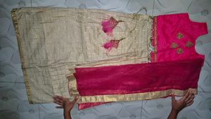 Pink And Gold Embellished Lehanga Choli For Girls
