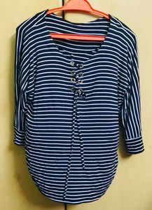 Striped V-Neck Top