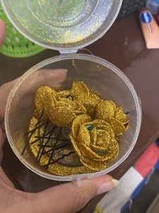 Golden Flower Hair Accessories With Box