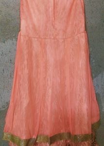 Women&#39;s Golden And Orange Colour Bajirao Gown