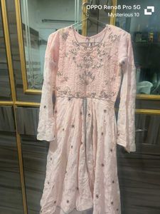 Elegant Pink Embroidered Gown