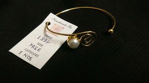 Brass Pearl Ball Bangles
