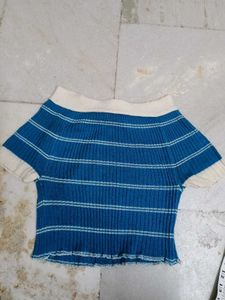 Striped Knit Crop Top