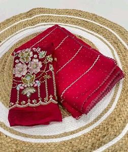 Gorgeous Red Embroidered with handwork Blouse