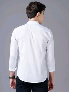 Men Premium Quality White Full Sleeve Shirt .