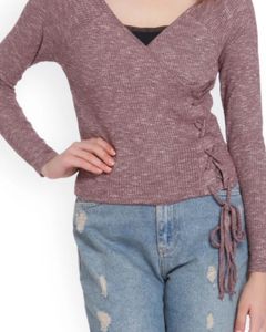 Only Mauve Wrap Top