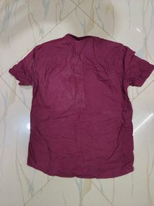 American Eagle Burgundy Button-Down Shirt
