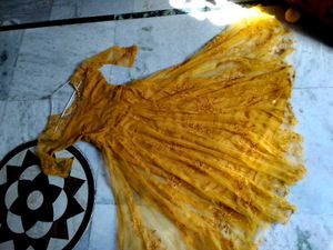 Mirror Mustard Work Gown