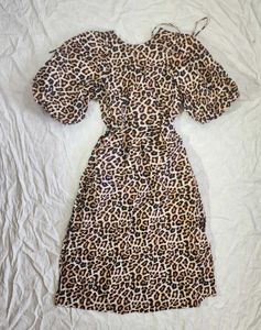 Clearance Sale🔥H&amp;M Puff Sleeves Leopard Print Dre