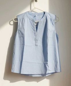 Skylight Sleeveless Blue Top