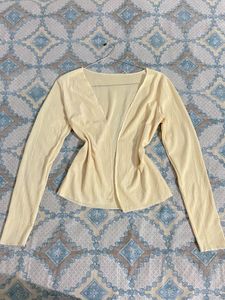 butter yellow cardigan top 🧈