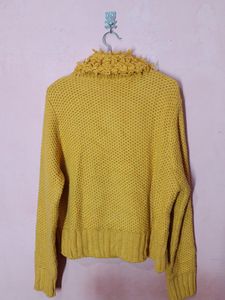 Retro Mustard Yellow Knit Cardigan