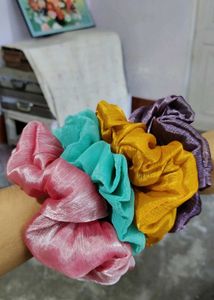 Colorful Satin Scrunchie Set