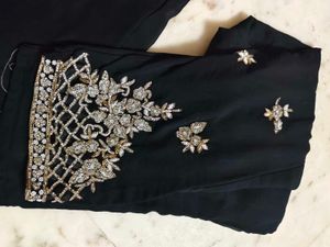 Elegant Black Embroidered Kurta Set