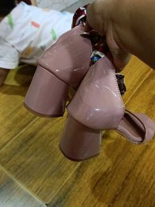 Pink Heels with Scarf Detail