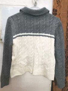 Vintage Cable Knit Zip Up Sweater