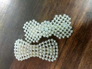 Pearl Bow Hair Clips (Set of 2)