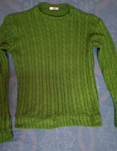 Green Cable Knit Sweater