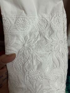 White Chikankari Pant