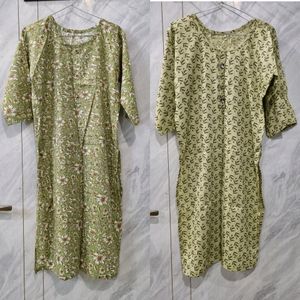 Green Floral Kurti's 🎀