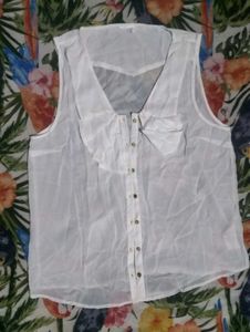 White Sleeveless Blouse