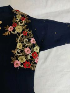 Navy Embroidered Kurti