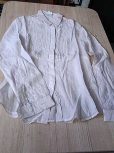 White Pleated Shirt