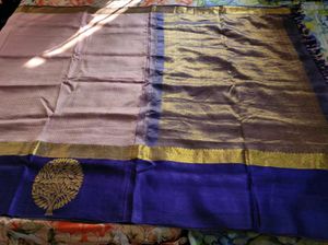 Pastel pink And blue Silk Saree