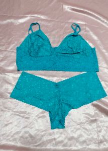 Teal Lace Lingerie Set