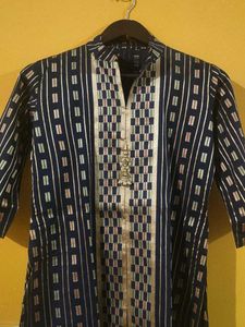 Striped tunic with decorative trim Kurta Pyjama
