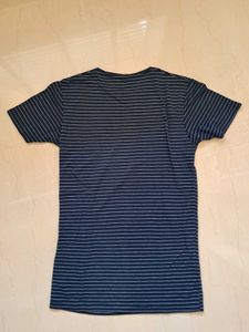 Mens Navy Blue Cotton Tshirt