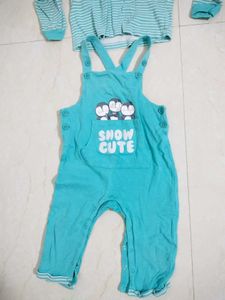 Babyhug Boy Dungarees With Sweatshirt