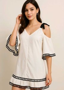 White Cold Shoulder Dress