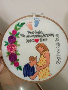 Hoop Embroidery To Welcome Baby