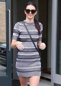 KENDAL JENNER inspired Striped Mini Bodycon Dress